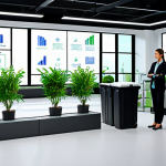 Sustainable Business Practice**

"A modern office scene, showcasing employees collaborating on eco-friendly initiatives. Focus on recycling stations, energy-efficient lighting, and green plants. The employees are fully clothed in professional attire. Include charts and graphs displaying positive environmental impact.  Perfect anatomy, natural pose, safe for work, appropriate content, fully clothed, professional, high quality."

**