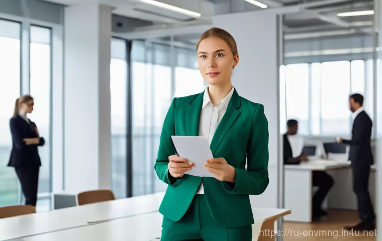 환경경영 자격증과 연관된 직무 - A confident young female professional of Russian ethnicity, dressed in smart business attire includi...