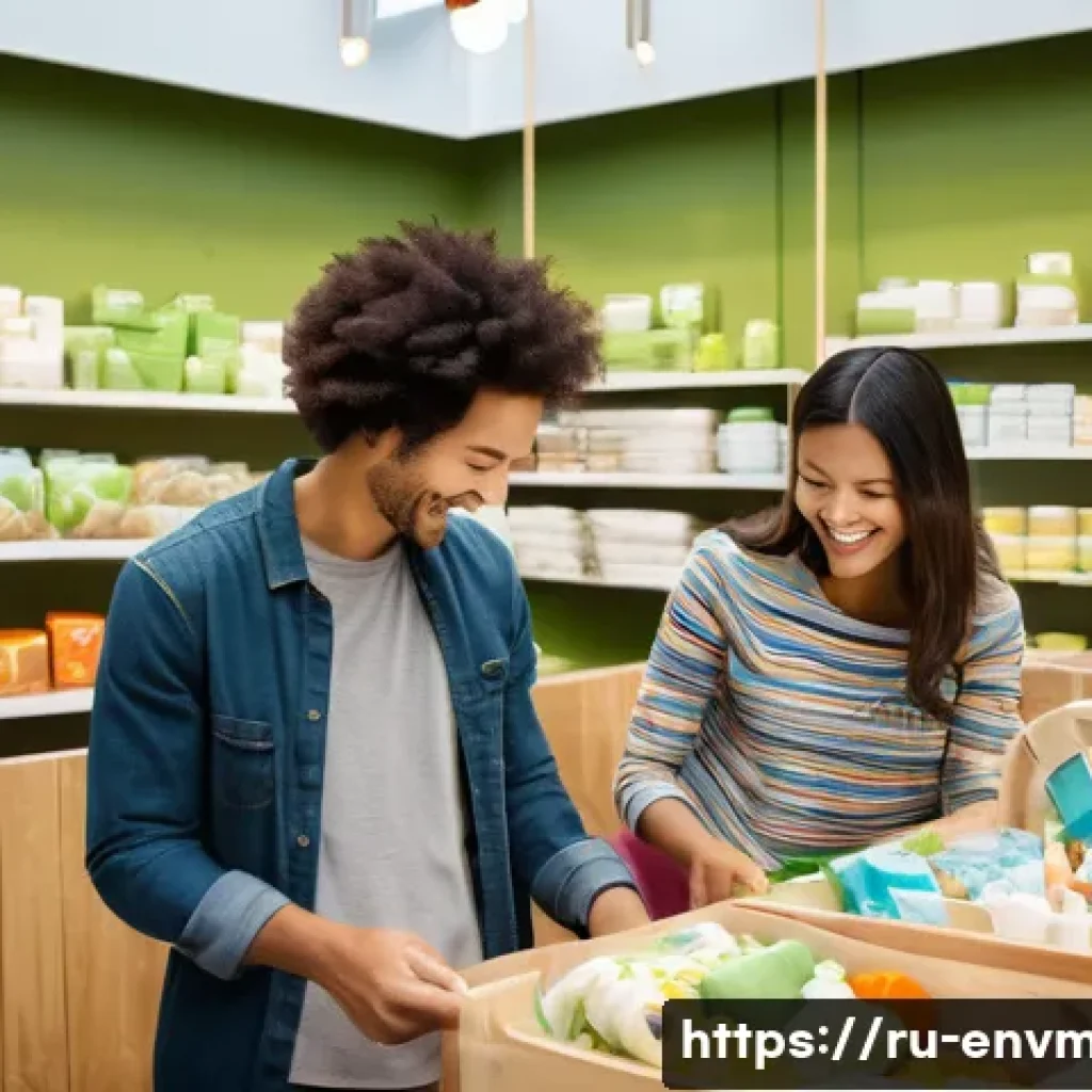 환경경영 업무의 중요성 - **Prompt 1: Sustainable Marketplace of Tomorrow**
A vibrant, sunlit indoor marketplace teeming w...