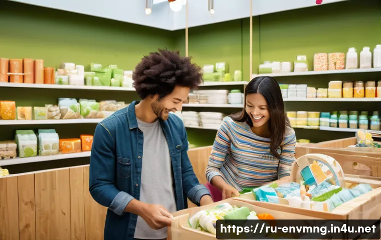 환경경영 업무의 중요성 - **Prompt 1: Sustainable Marketplace of Tomorrow**
    A vibrant, sunlit indoor marketplace teeming w...